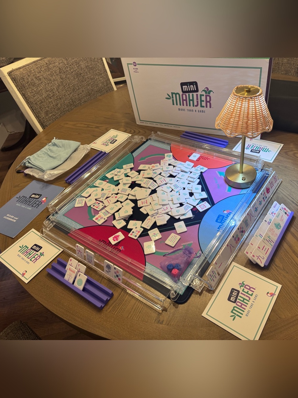 Mini Mahjer Mahjong Set w/extra portable mini racks